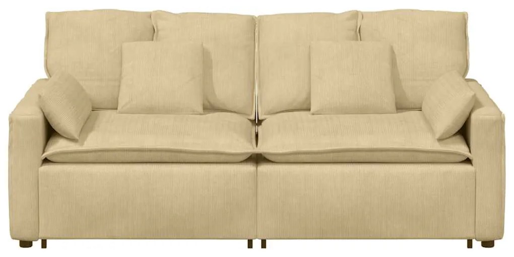 Sofá modular com almofadas verde cinzento