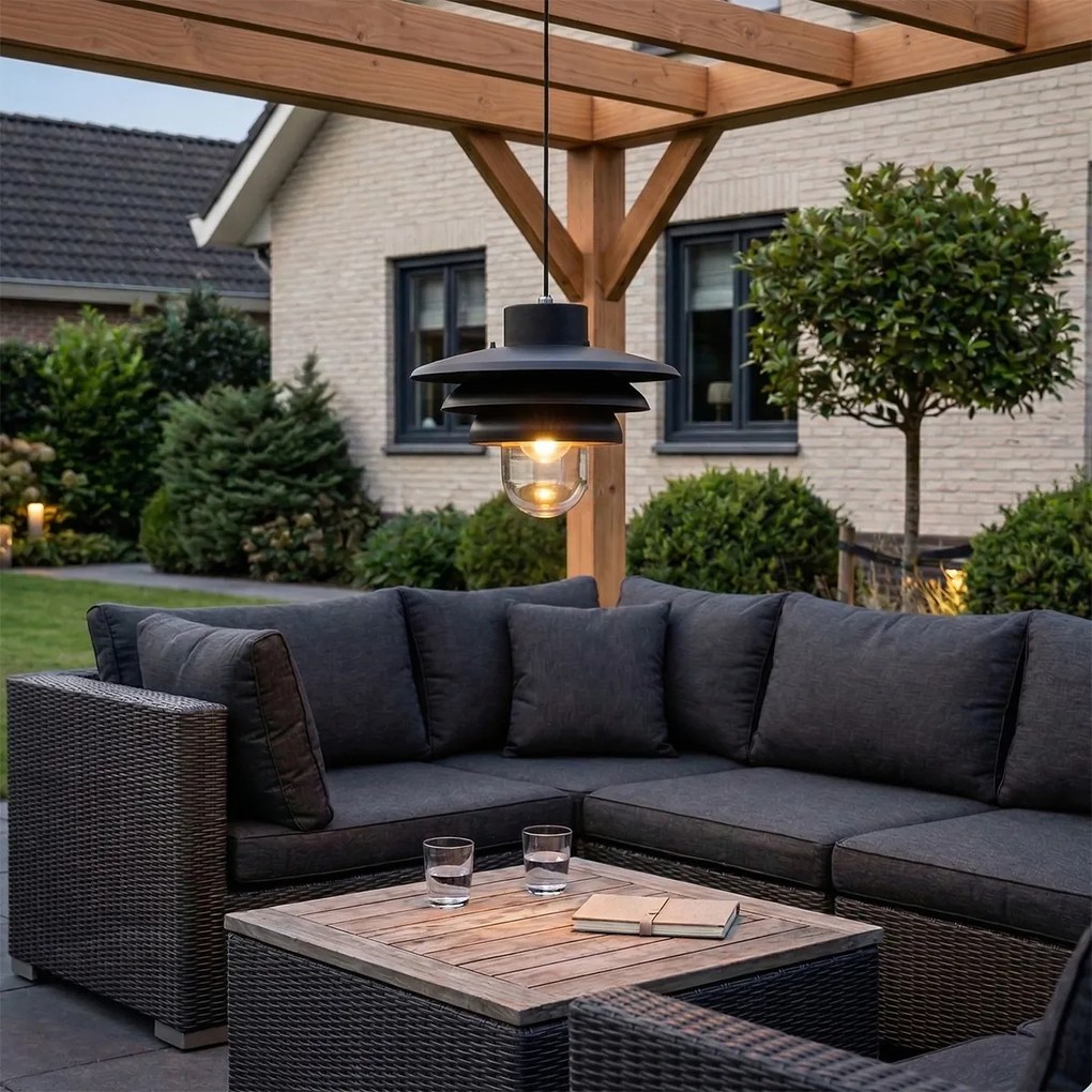 Candeeiro de pendente de exterior design preto IP44 - Morty
