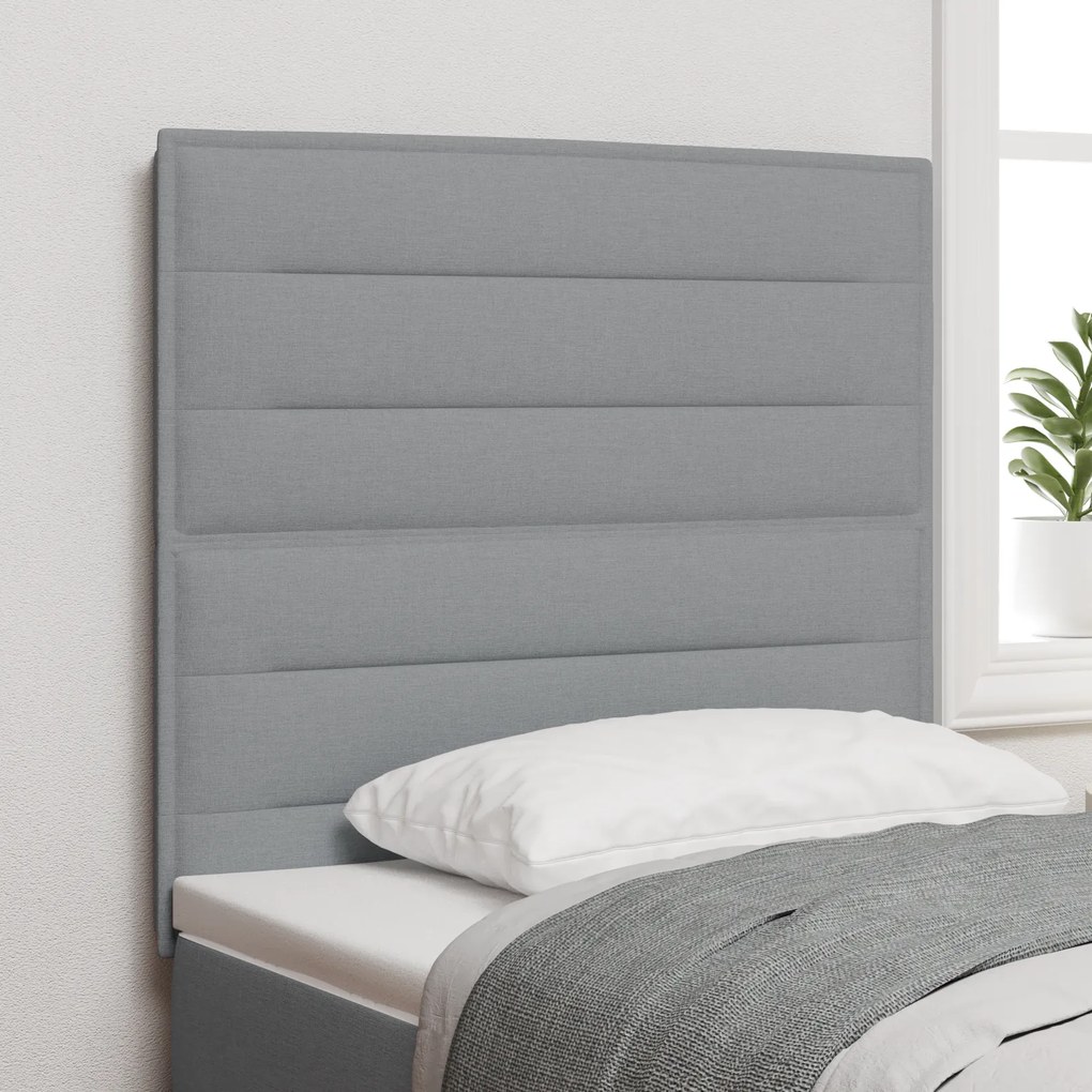 Cabeceira Design Linhas Cinza Claro 80 cm Tecido