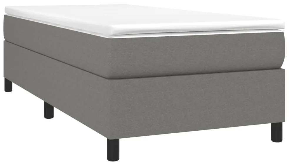 Cama com molas/colchão 100x200 cm tecido cinza-escuro