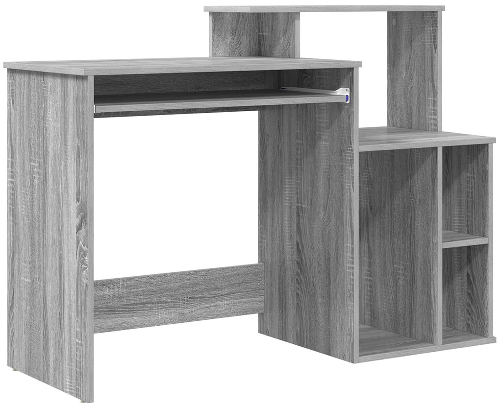 Mesa com Armazenamento Cinza Sonoma 120,5x44x88,5 cm Madeira Estrutura