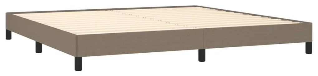 Cama sem colchão 200x200 cm tecido cinzento-acastanhado