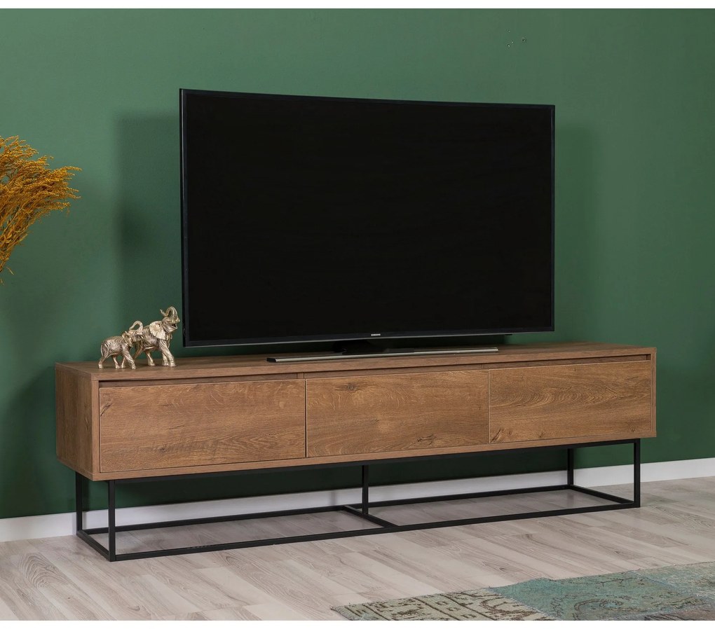 Conjunto de Mobiliário de Sala Laxus – Nogueira/Preto – 90x39x40 cm