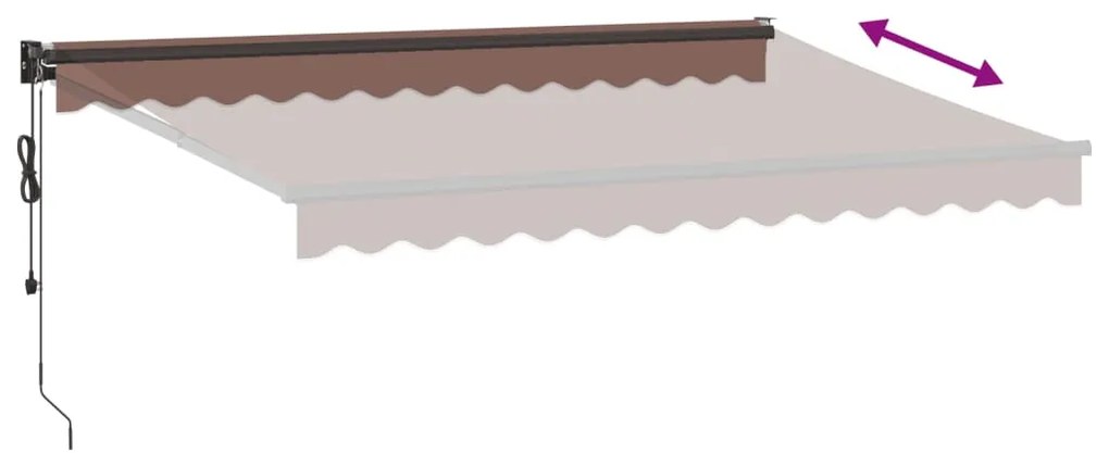Toldo retrátil automático 350x250 cm castanho