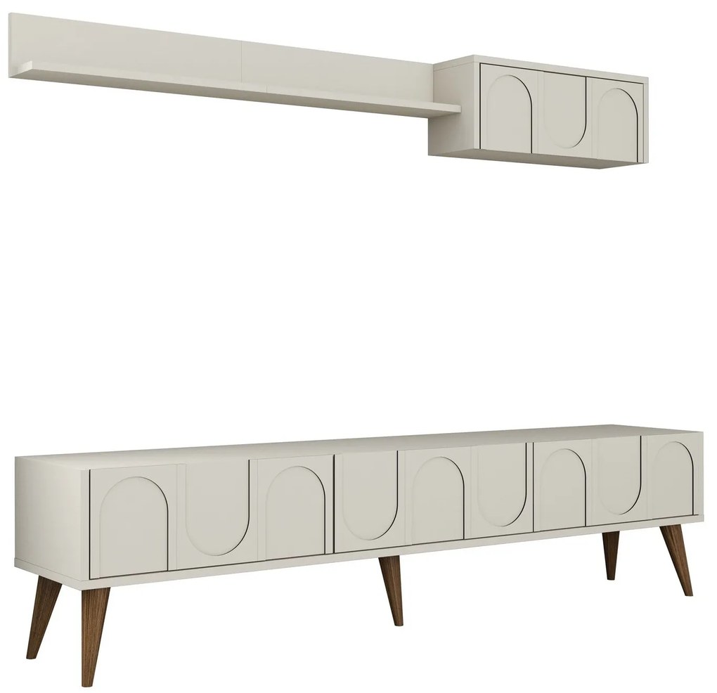 Unidade TV Lyon – Creme e Nogueira – 180x44x35 cm