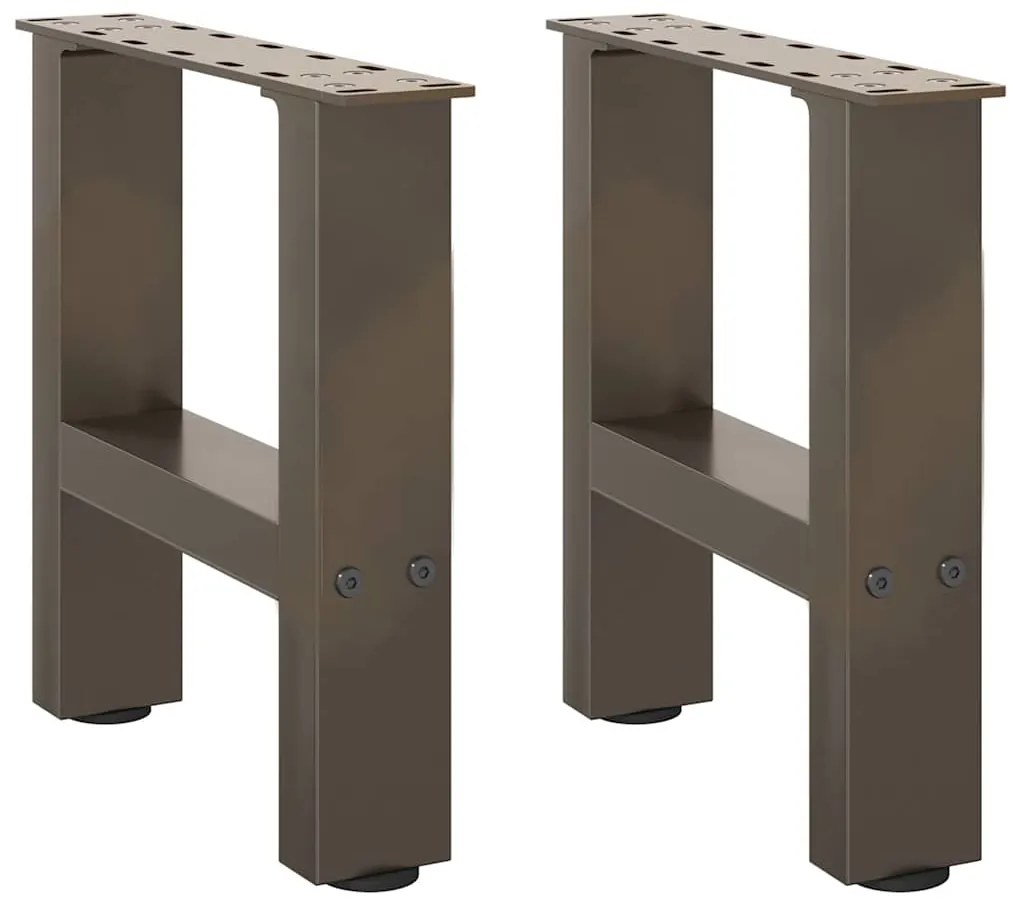 vidaXL Pés para mesa de centro em aço natural, 2 peças, 30x(30-31) cm, aço