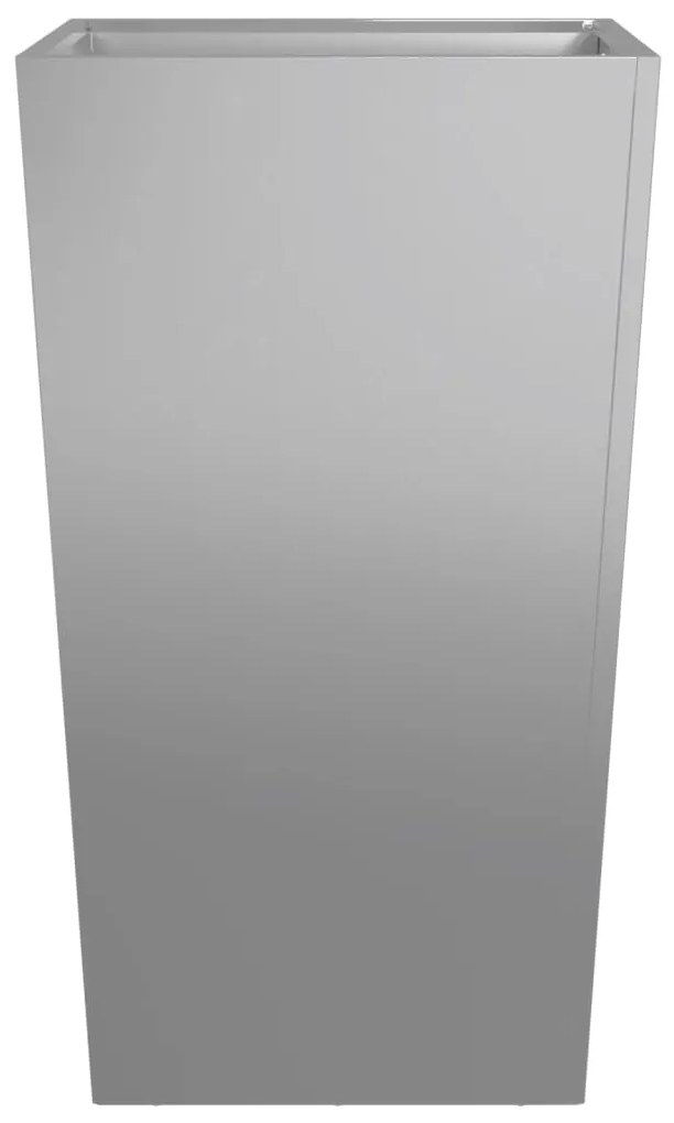 Vaso/floreira de jardim 2 pcs 45x45x75 cm aço galvanizado