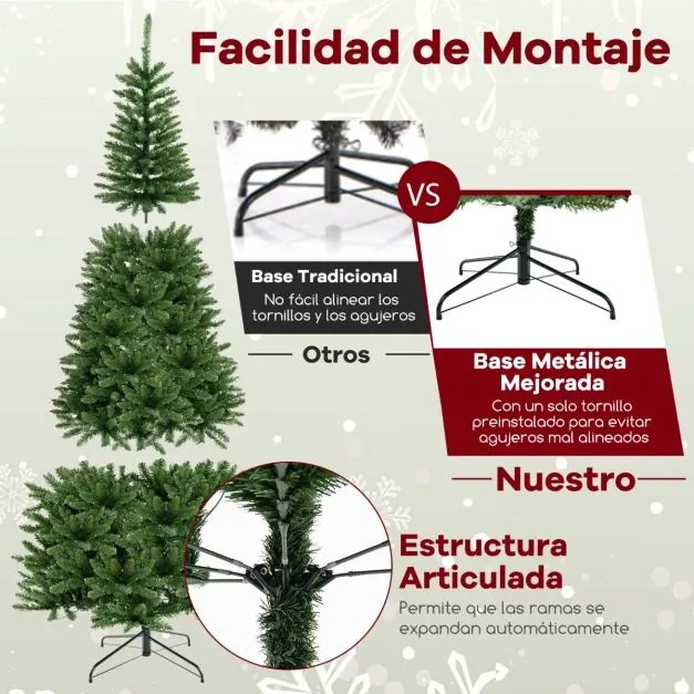 Árvore de Natal artificial pré-iluminada de 240 cm Ângulo de 270° com 1137 ramos 360 luzes LED Base metálica Decoração festiva para casa Verde