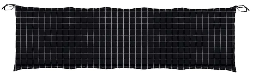 Almofadões p/ banco de jardim 2 pcs tecido oxford xadrez preto
