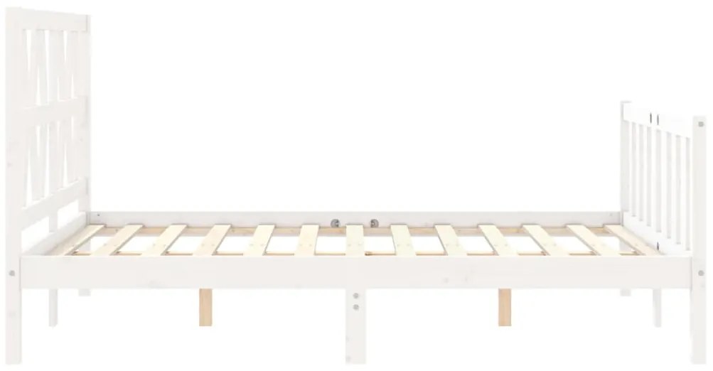 Cama sem colchão 120x200 cm madeira de pinho maciça branco