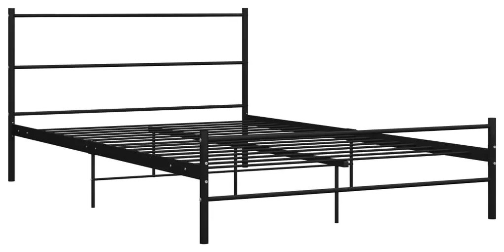 Estrutura de cama em metal preto 140x200 cm