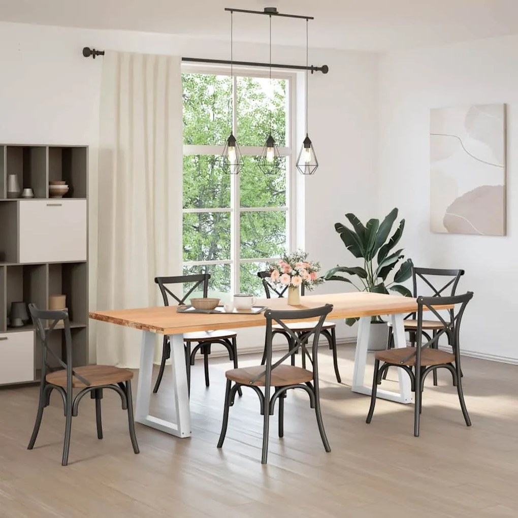 Pés para mesa de jantar em formato de V, 2 peças, branco, 60x(72-73) c