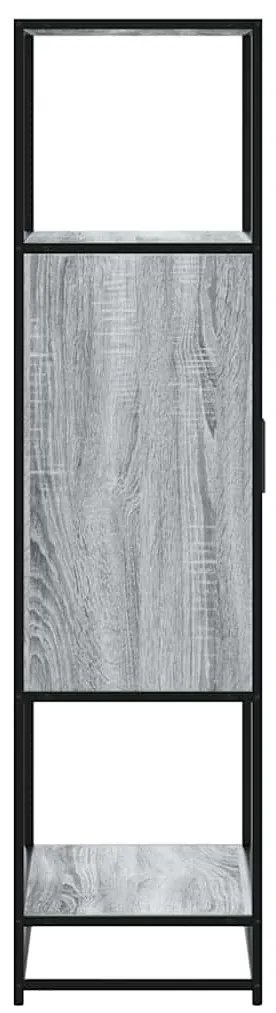Armário alto 68x35x139 cm madeira e metal cinza sonoma