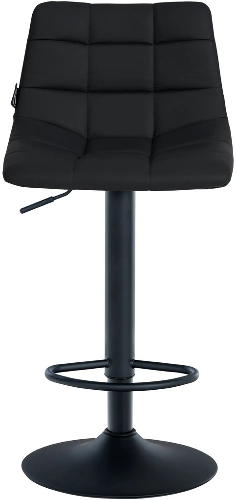 Banco de bar Jerry em couro sintético com estrutura preta 87-108,5 x 43 x 46,5 cm Preto