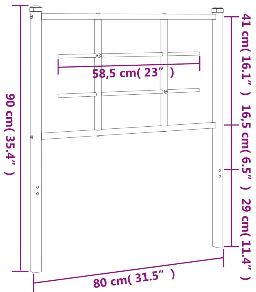 Cabeceira de cama 75 cm metal branco