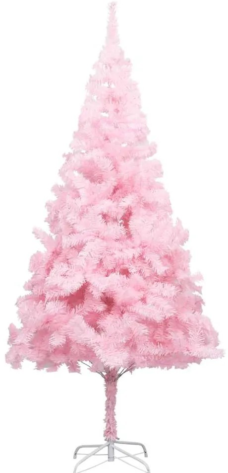 Árvore Natal artificial pré-iluminada c/ bolas PVC rosa