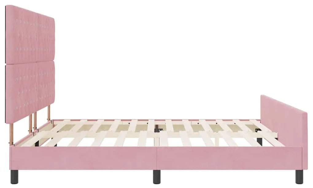 Cama de Veludo Rosa vidaXL 200x200 cm