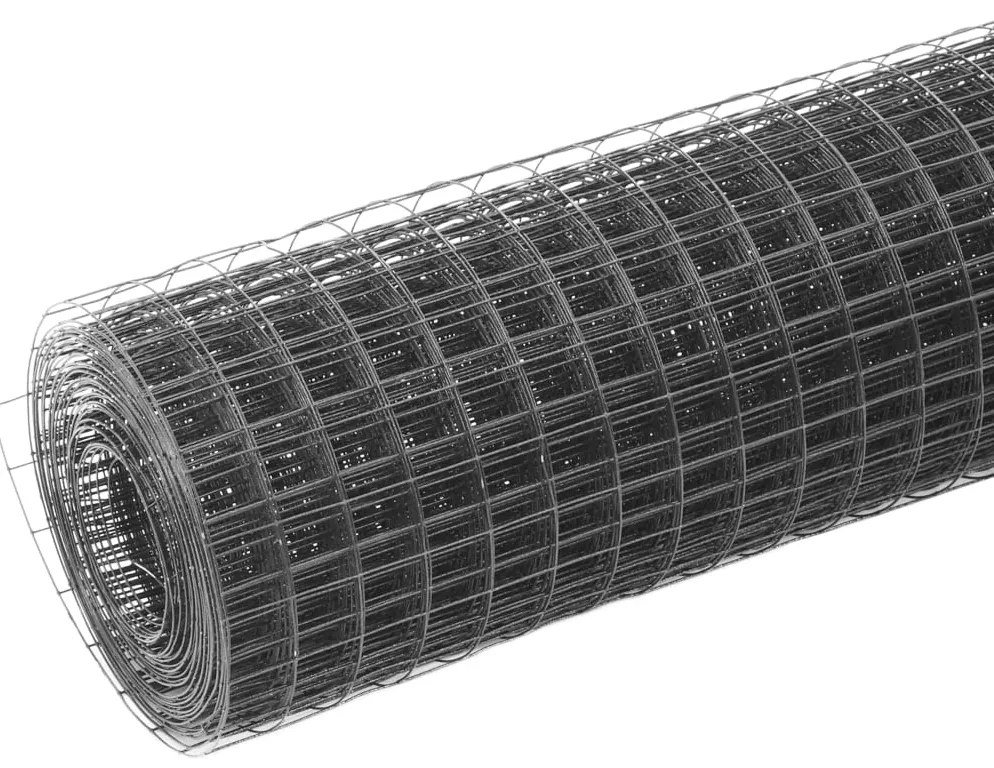 Cerca arame galinheiro 25x1 m aço c/ revestimento PVC cinzento