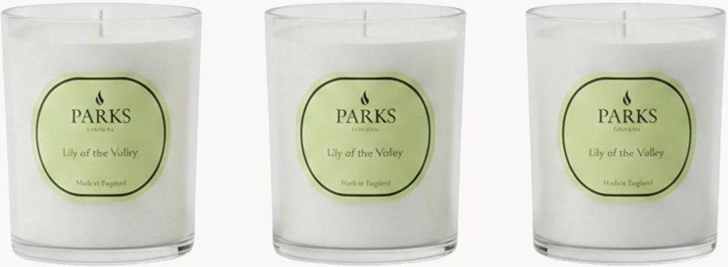 Velas perfumadas artesanais Vintage Aromatherapy (lírio-do-vale, flores brancas, almíscar branco), conjunto de 3