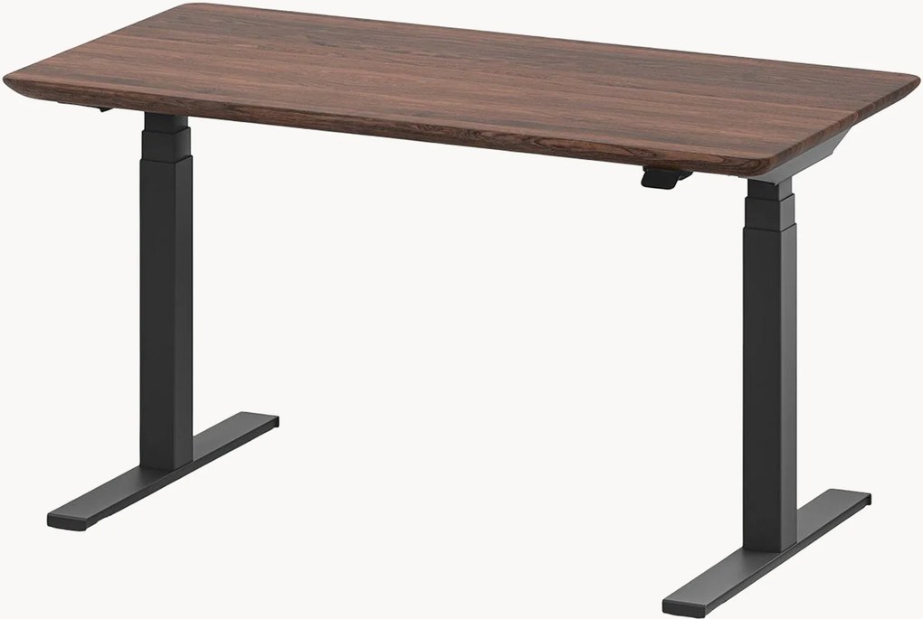 Secretária vertical artesanal com tampo em madeira de nogueira e ajuste elétrico de altura Pro Mini