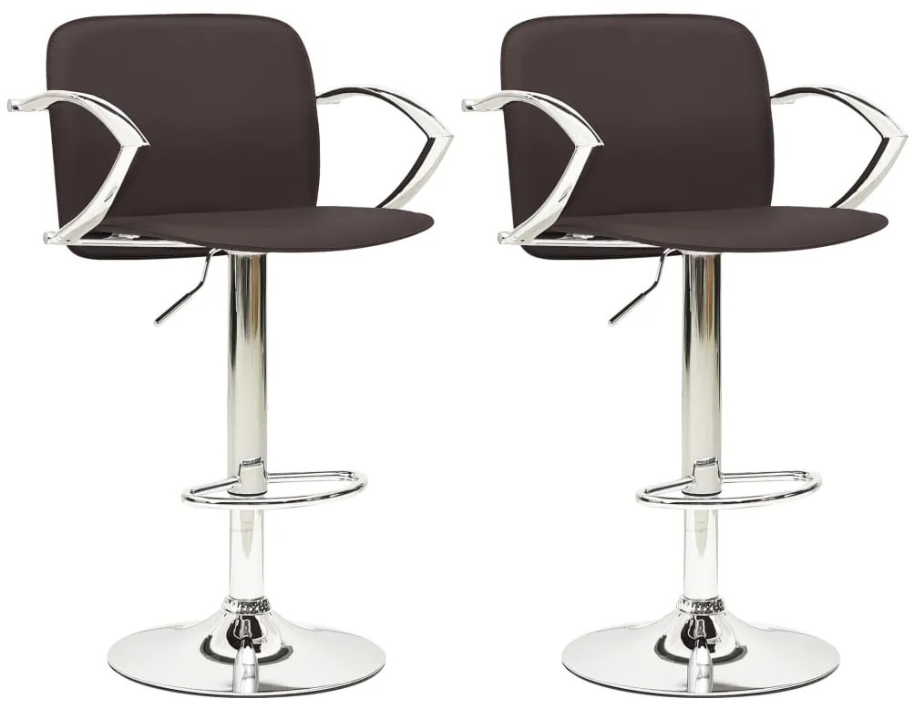 vidaXL Bancos de bar 2 pcs couro artificial castanho