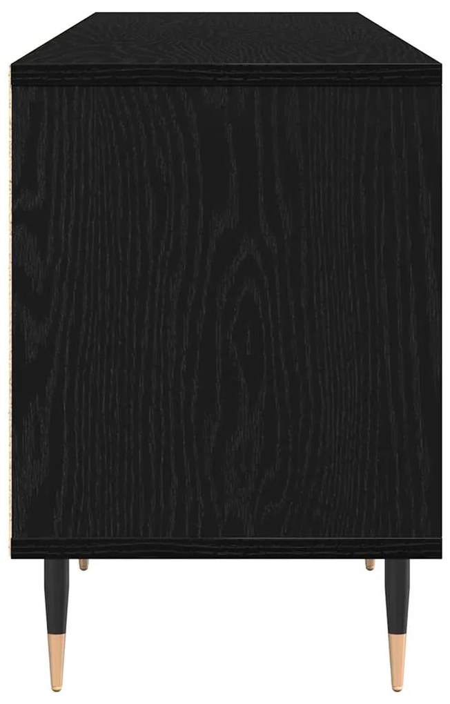 Armário de TV Carvalho Preto 150x30x44,5 cm Madeira Engenheirada