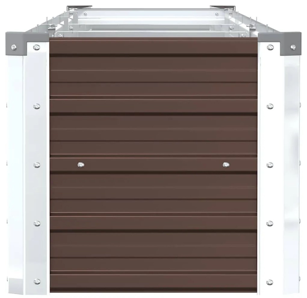 Canteiro elevado jardim aço galvanizado 320x40x45 cm castanho