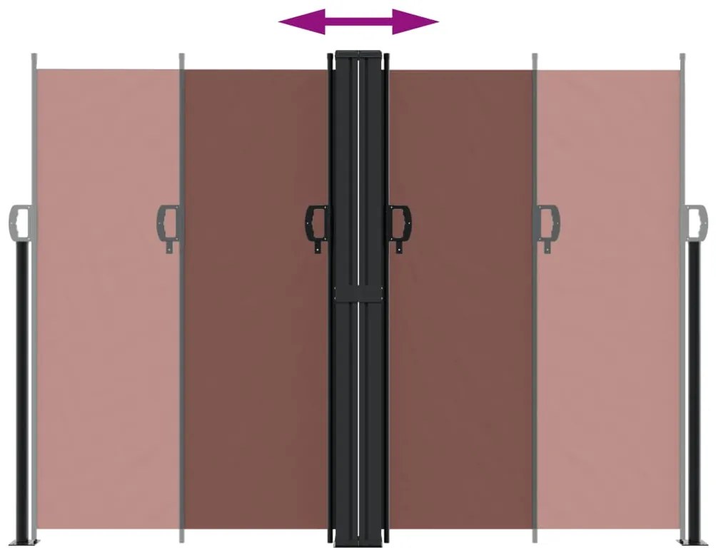 Toldo lateral retrátil 180x1200 cm castanho