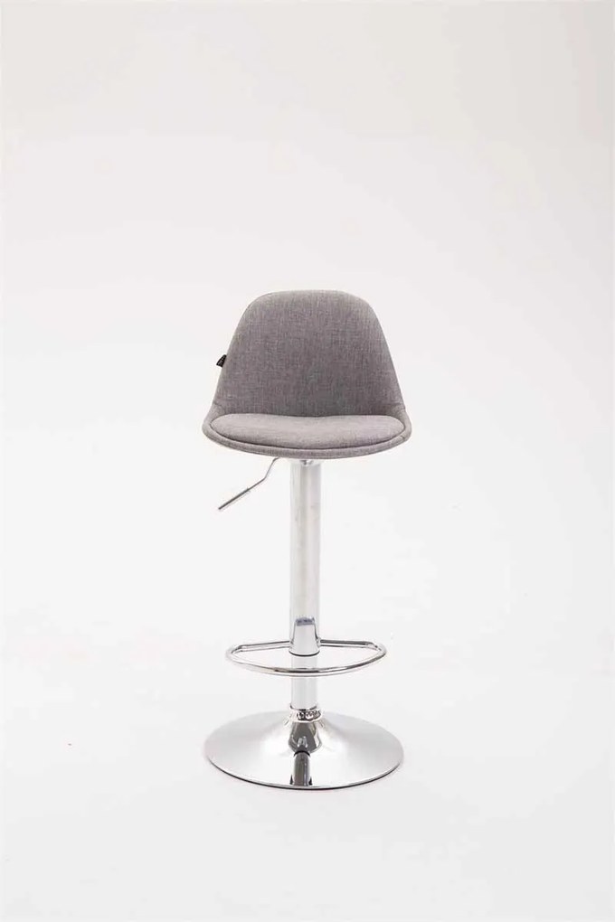 Banco de bar Kiel em tecido 39 x 82-104 x 43 cm Cinzento