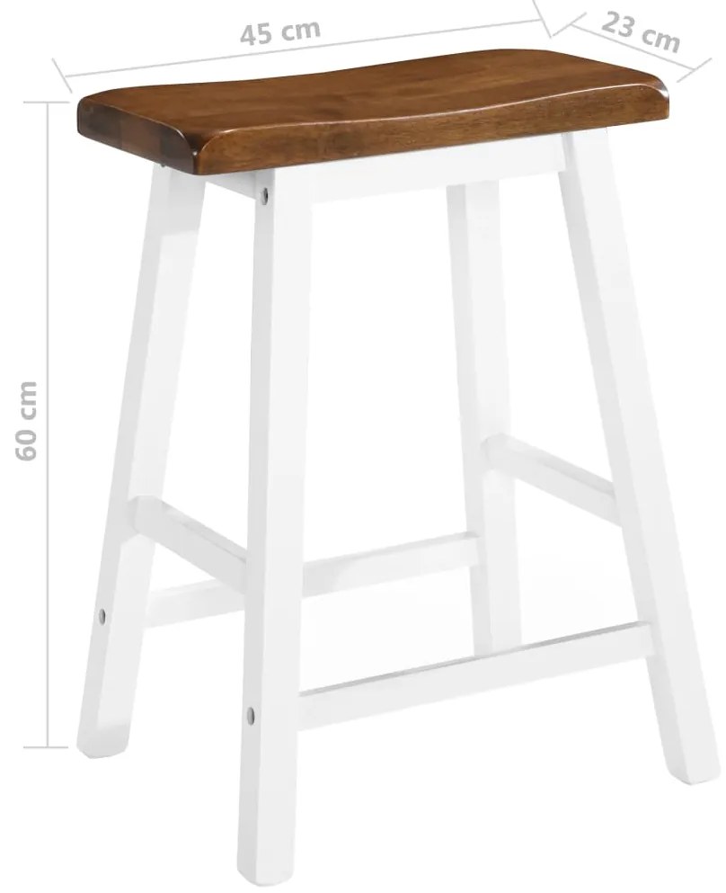 Bancos de bar 2 pcs madeira maciça