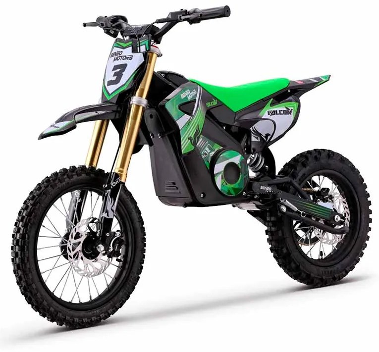 Moto elétrica de cross para crianças Motors Falcon 1600W Verde