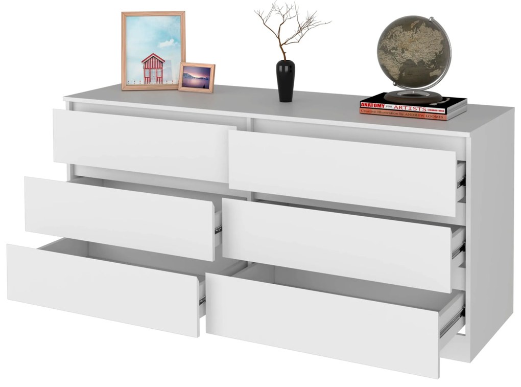 Cómoda Asteria/cómoda, 70 x 50 x 153,6 Cm branco