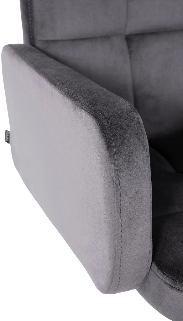 Banco de bar Los Angeles em veludo com estrutura branca 93-113 x 60 x 56 cm Cinzento escuro
