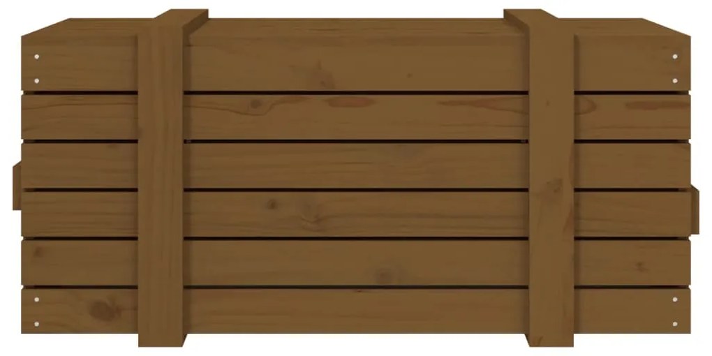 Caixa de arrumação 91x40,5x42 cm pinho maciço castanho mel