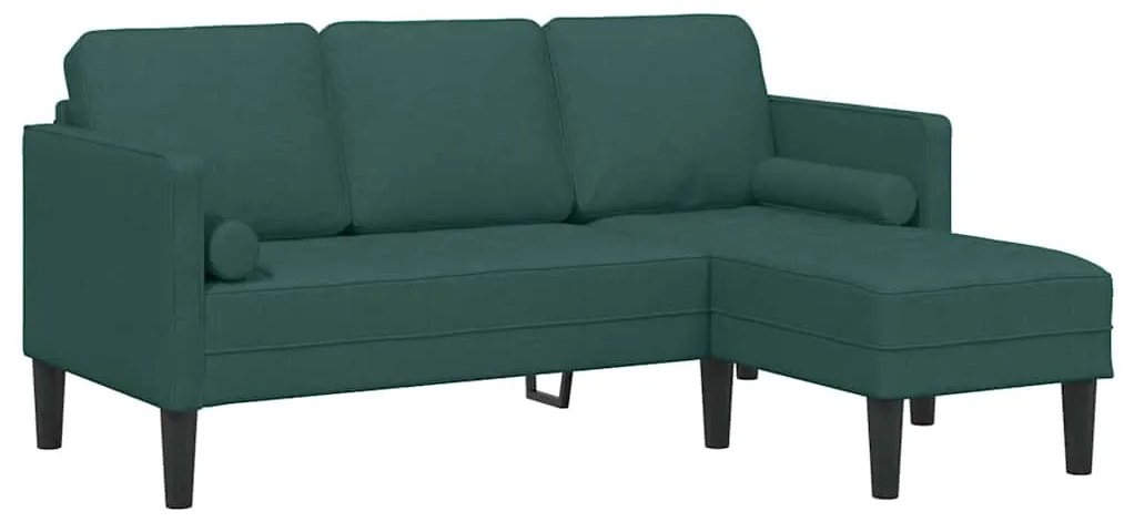 Conjunto de Sofá 2 peças com Almofadas Tecido Verde Escuro