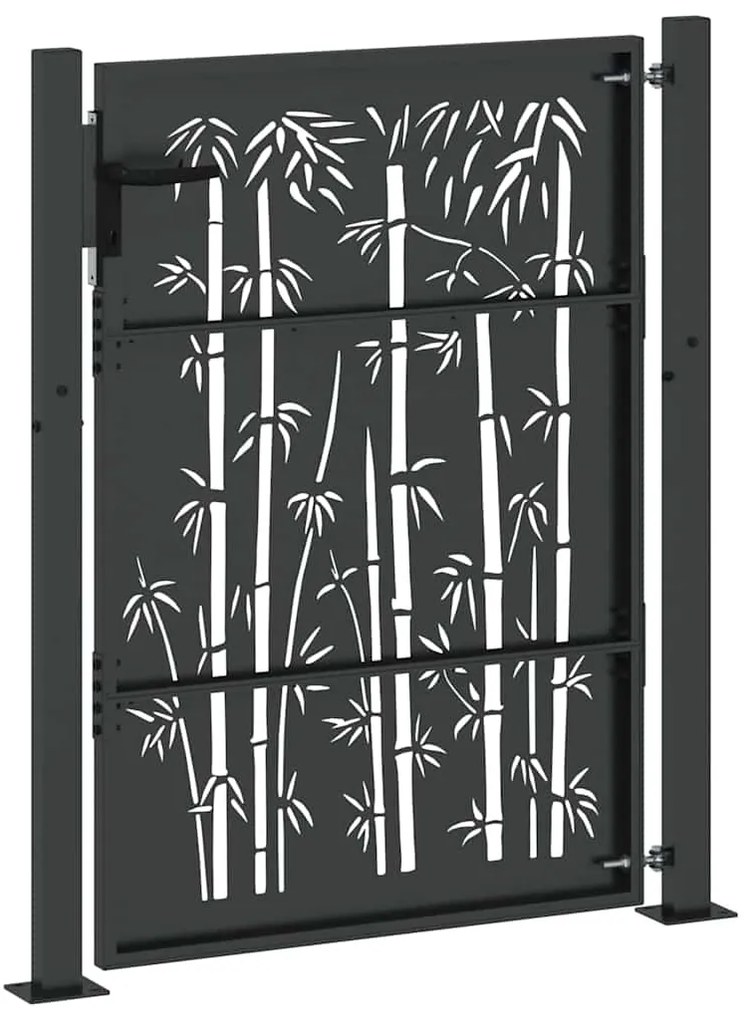 Portão de Jardim Preto 105 x 125 cm Aço com Revestimento em Pó