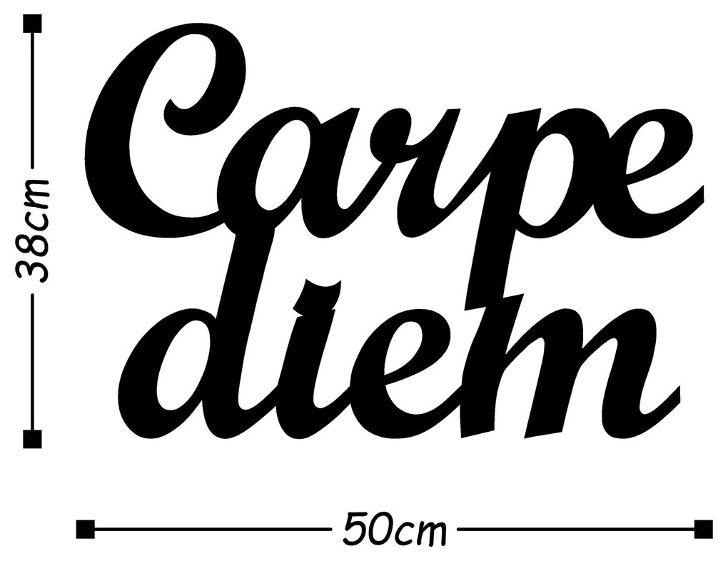 Acessório Decorativo de Parede Carpediem 1 – Preto – 50 x 38 cm
