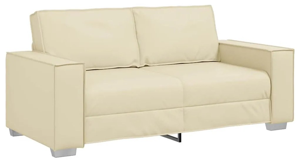 Sofá Loveseat vidaXL Creme 140 cm em Couro Sintético