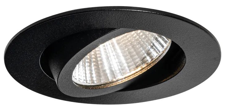 Foco embutido preto 6,8 cm com LED 750 lm regulável IP23 - Gaius