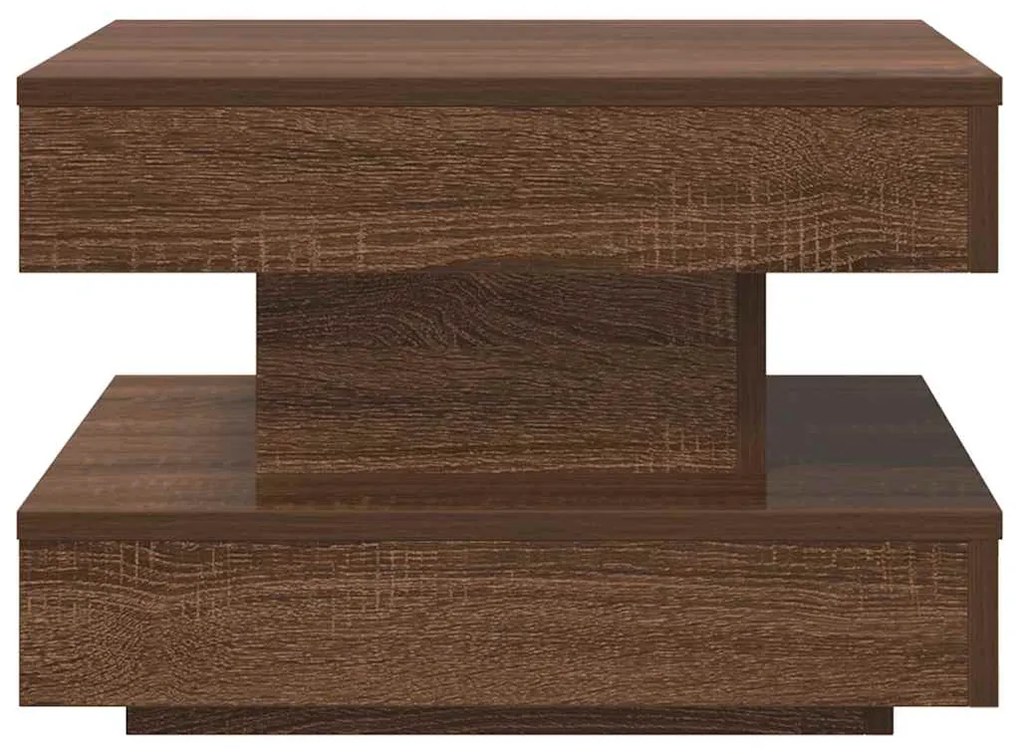 Mesa centro rotativa a 360 graus 50x50x34,5cm carvalho castanho