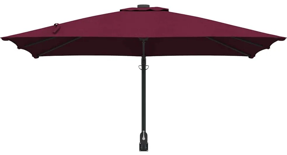 Parasol de Jardim de Parede Vermelho Bordeaux 247 cm