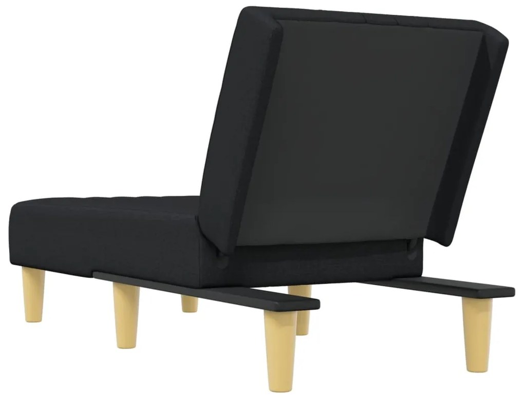 Chaise longue tecido preto