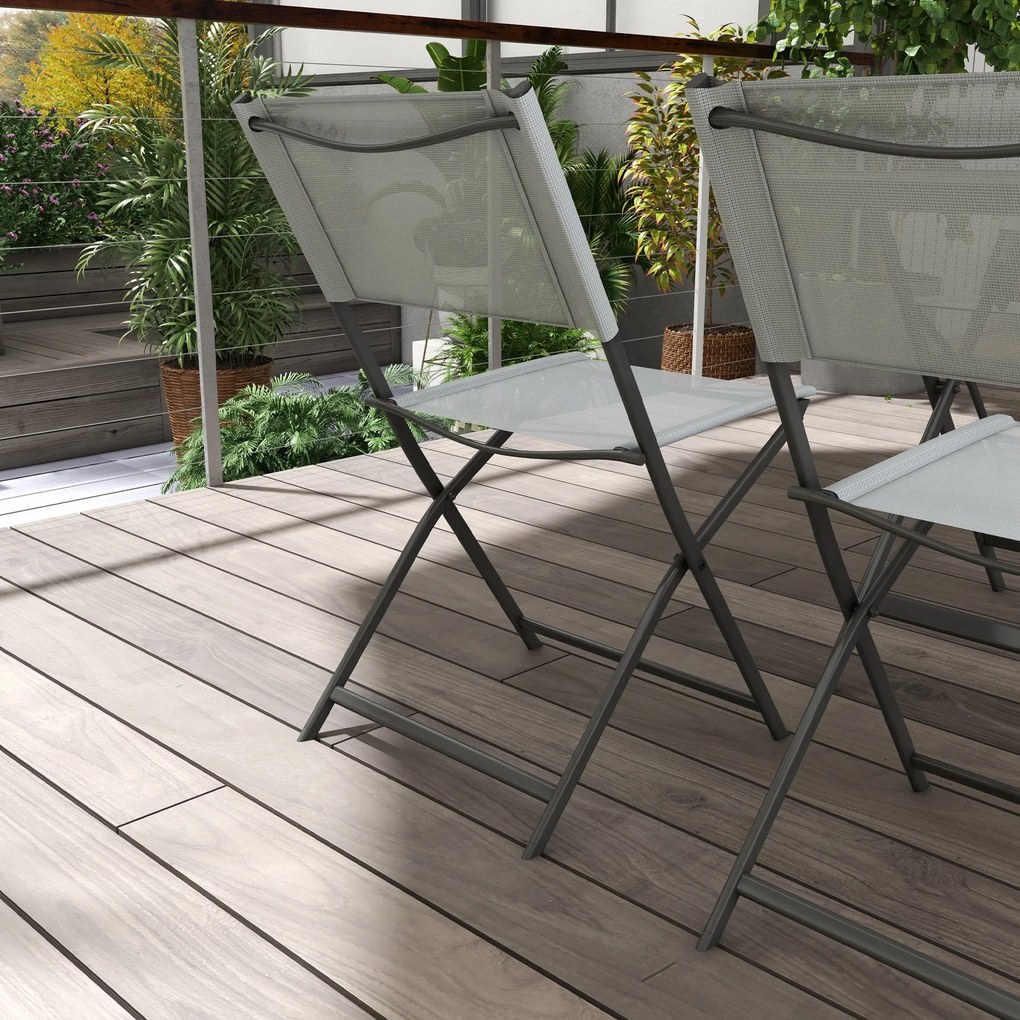 Conjunto de Refeição Mesa e 4 Cadeiras Dobráveis Conjunto de Refeição