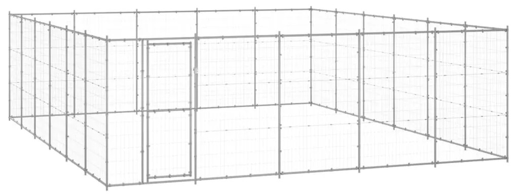 vidaXL Canil de exterior 36,3 m² aço galvanizado