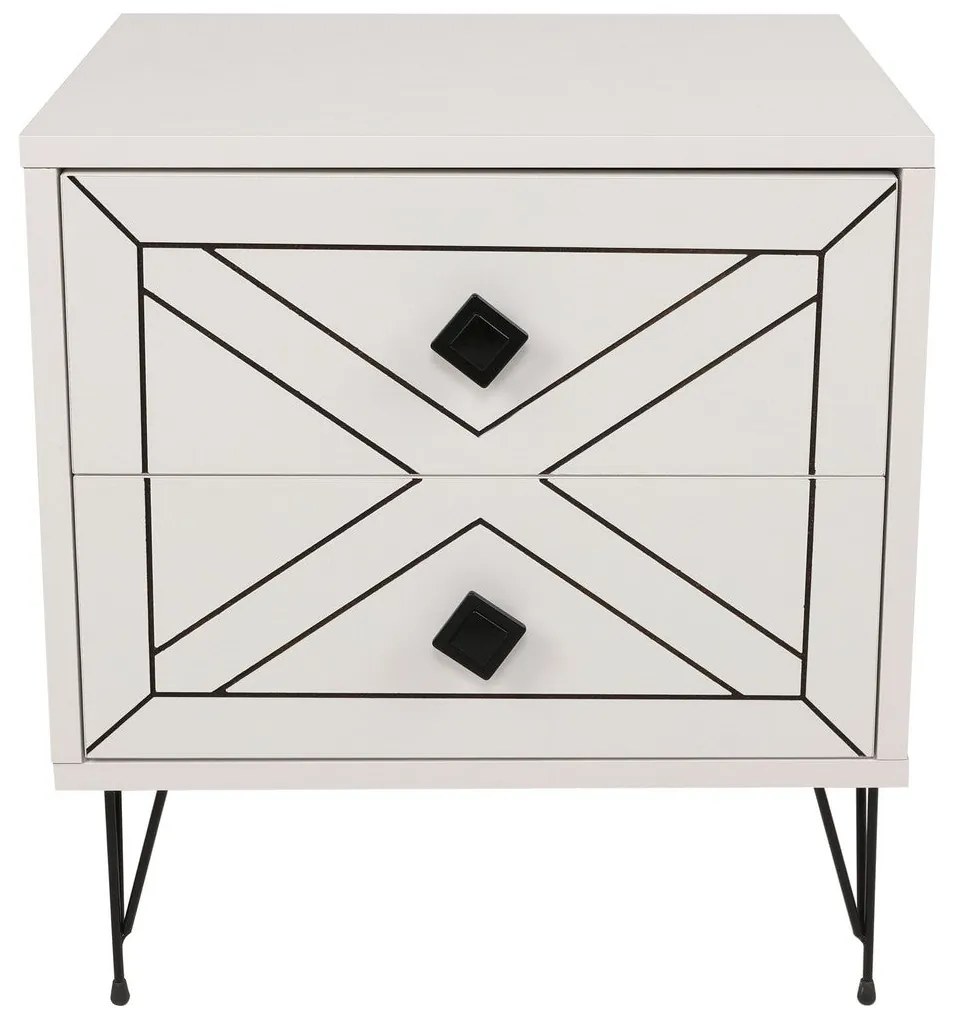 Mesa de Cabeceira Luna – Branco – 50x55x40 cm