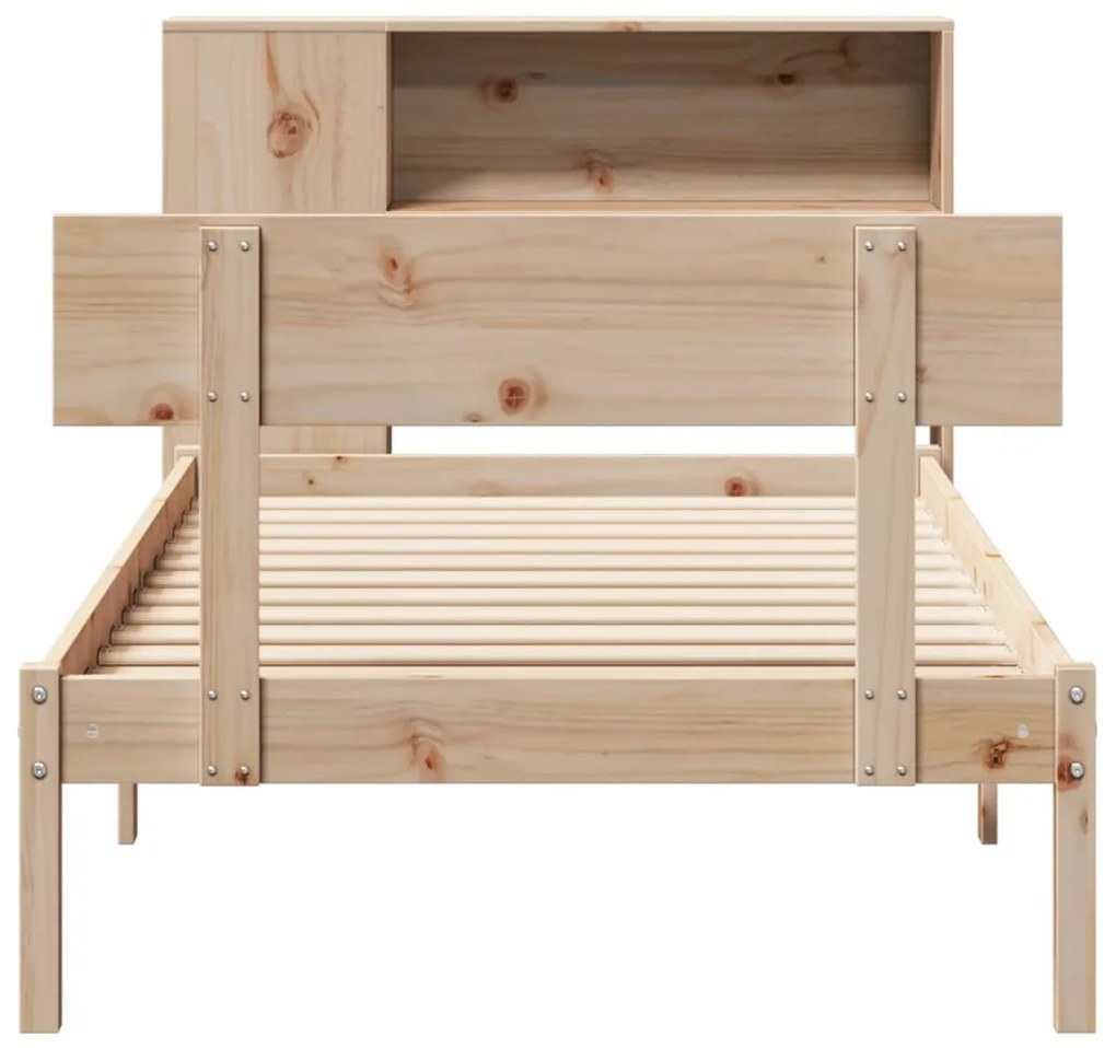 Cama com estante sem colchão 90x200 cm pinho maciço