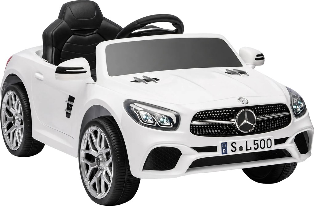 AIYAPLAY Carro Elétrico Infantil Mercedes-Benz SL500 12 V com Telecomando 2,4 GHz, 2 Motores e Suspensão, Branco | Aosom Portugal