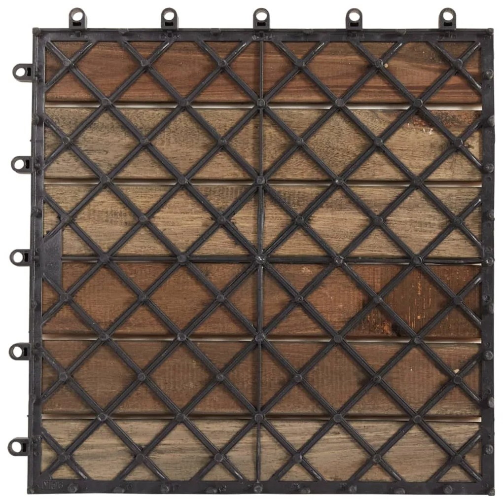 Ladrilhos de terraço 30 pcs 30x30 cm acácia maciça cinzento