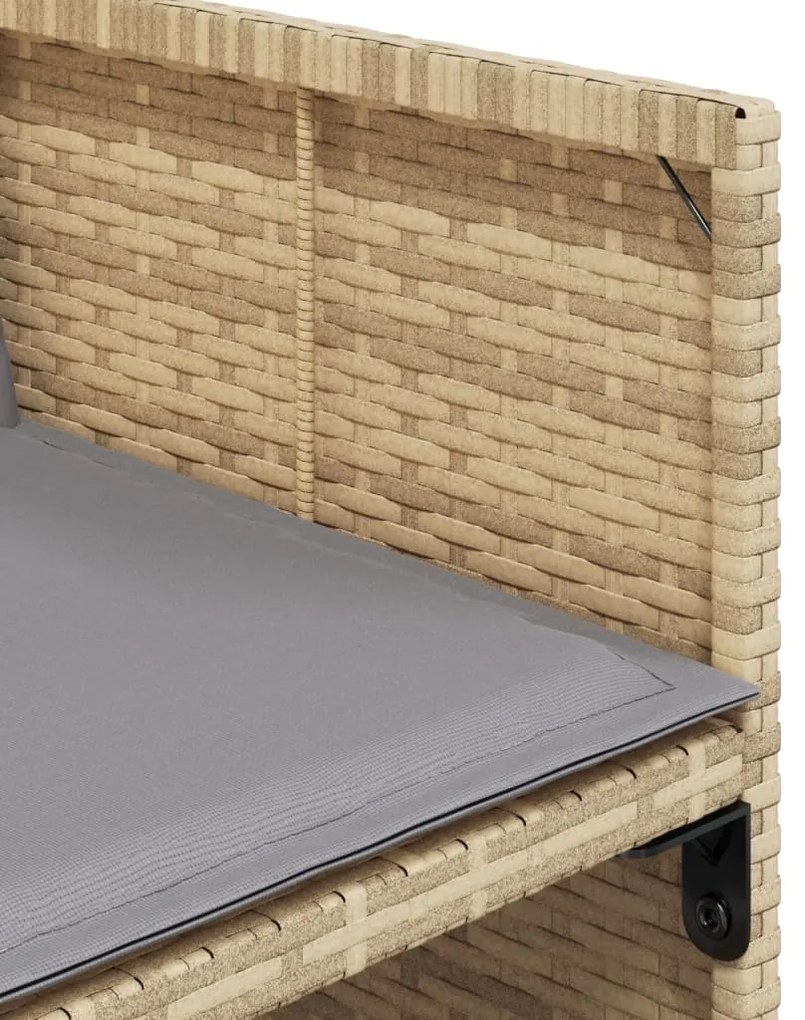 11 pcs conj. jantar jardim c/ almofadões vime PE bege misturado