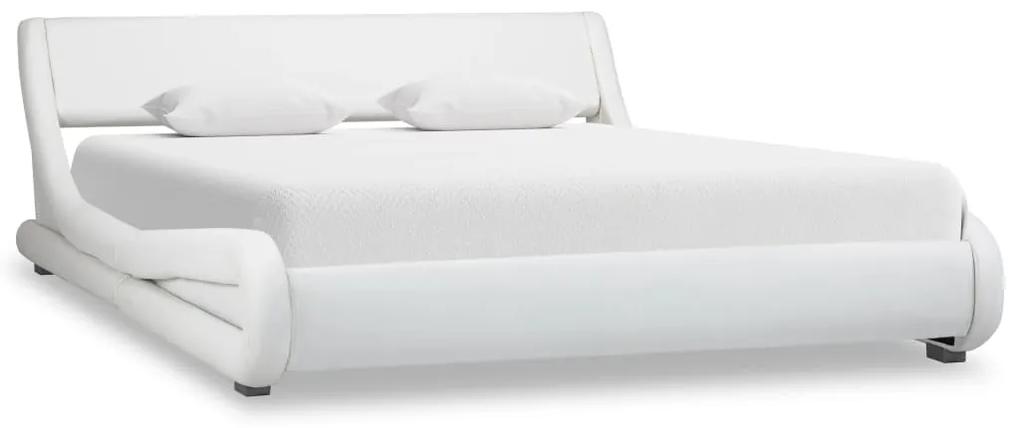 285711 vidaXL Estrutura de cama 140x200 cm couro artificial branco